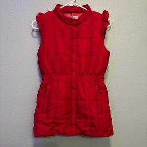 Tulle Women’s Red Cinched Waisted Quilted Vest Size Small